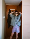 Purple Denim Shorts #210762