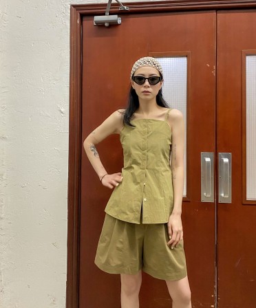 Olive Button Up Tunic #220410