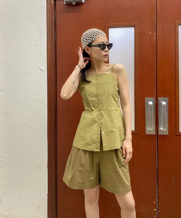 Olive Button Up Tunic #220410