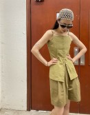 Olive Button Up Tunic #220410