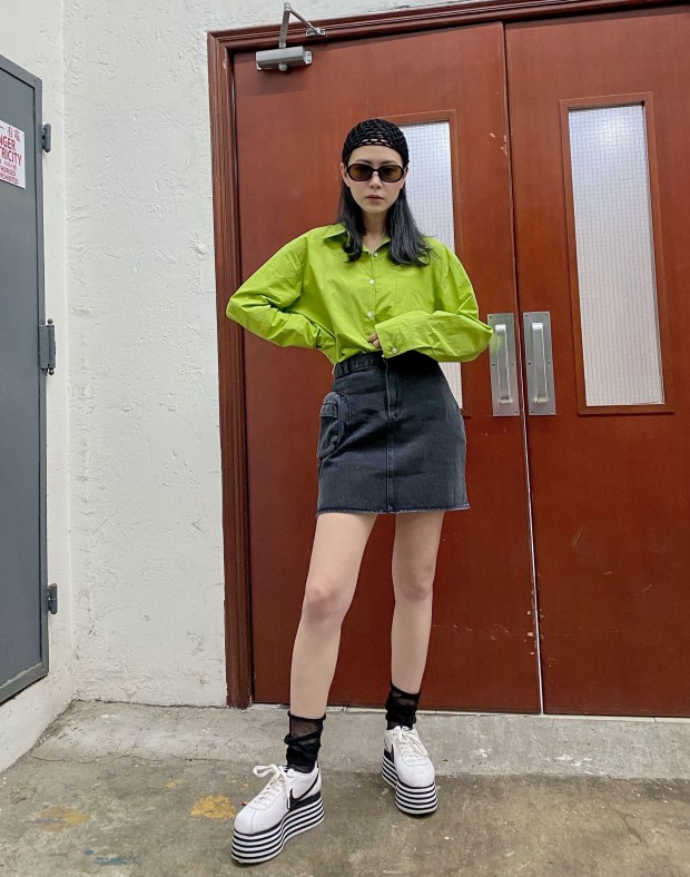  Green Boyfriend Shirt #220413