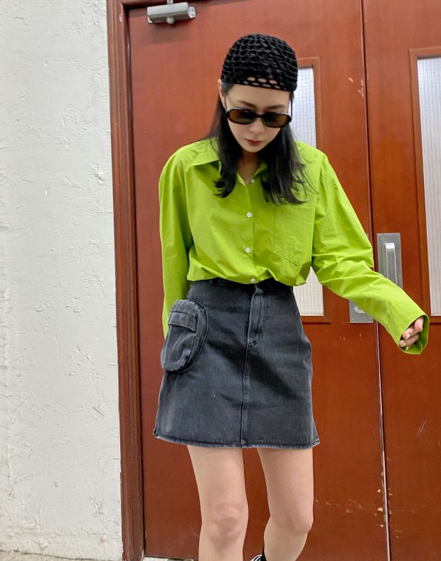  Green Boyfriend Shirt #220413