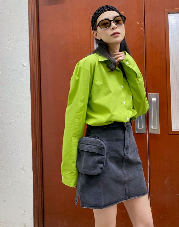  Green Boyfriend Shirt #220413