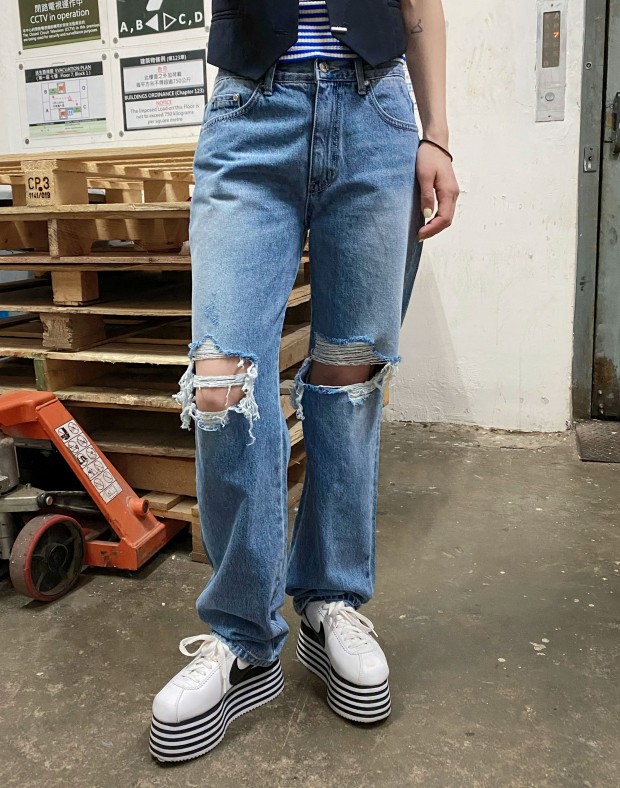Y2K Low Rise Ripped Jeans #220430