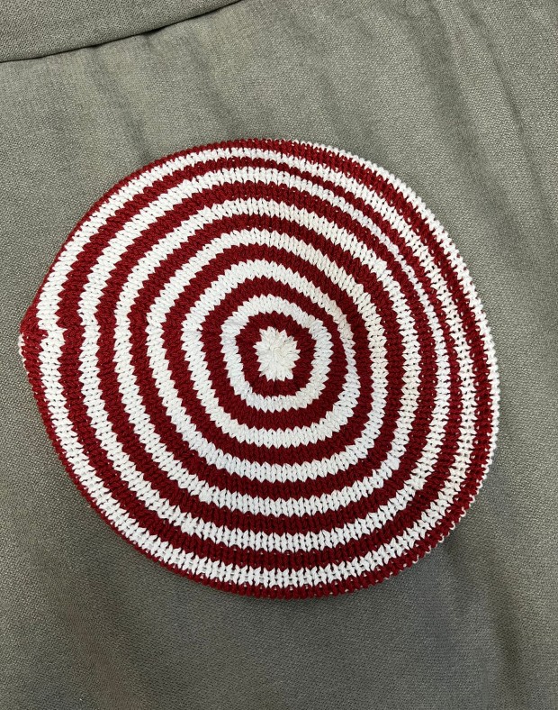 Red Stripy Beret #220452