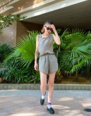 Khaki Silky Vest #220714