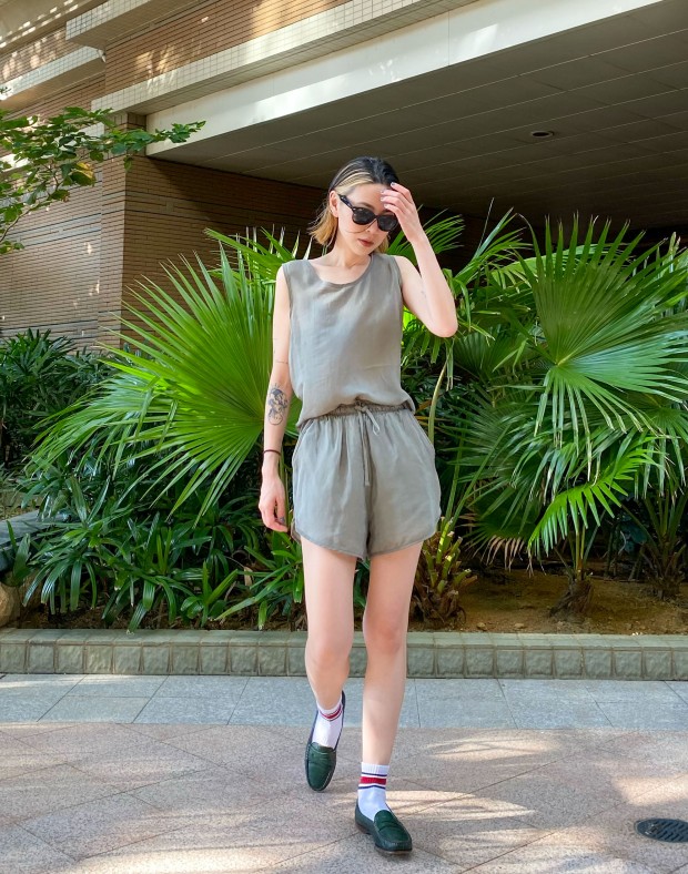 Khaki Silky Vest #220714