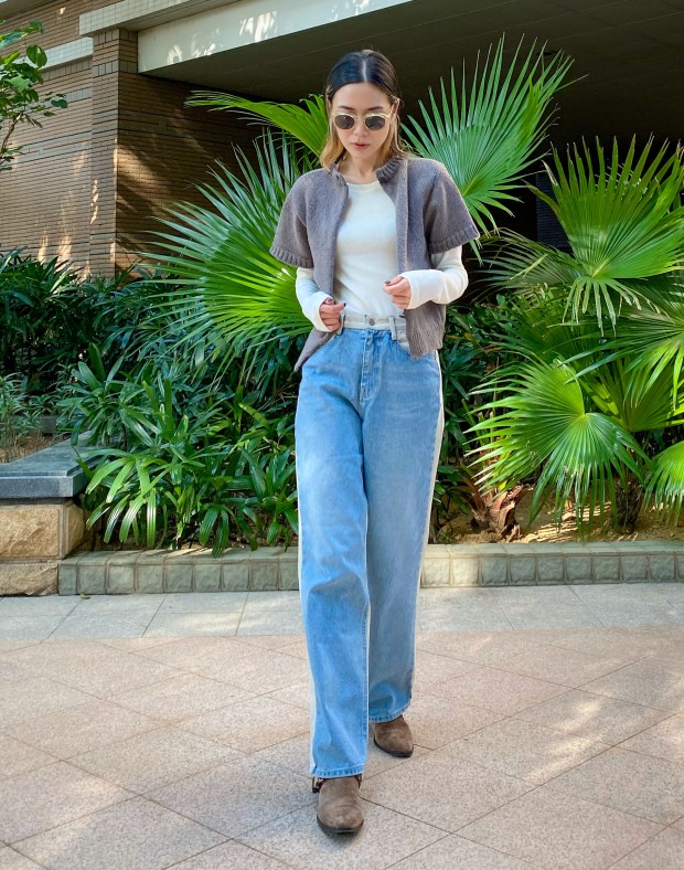  2 Tone Straight Cut Jeans #221103