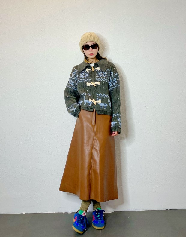 Chocolate Faux Leather Table Skirt #231227