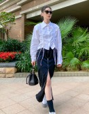 Denim Zipped Long Skirt #230228