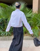 Denim Zipped Long Skirt #230228