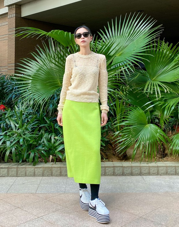  Green Tweed Table Skirt #230232