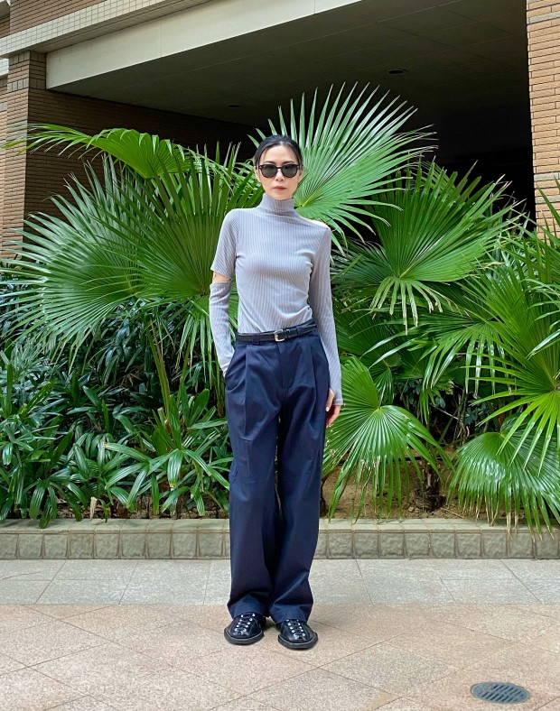 Navy Pleated Pants #230233