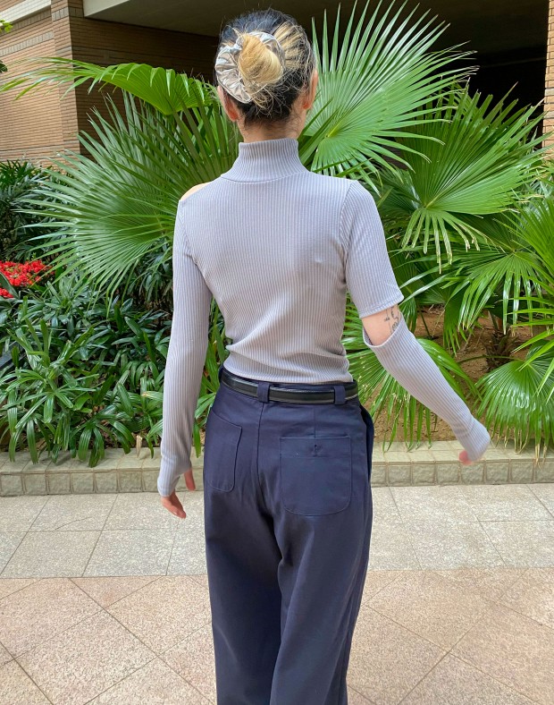 Navy Pleated Pants #230233