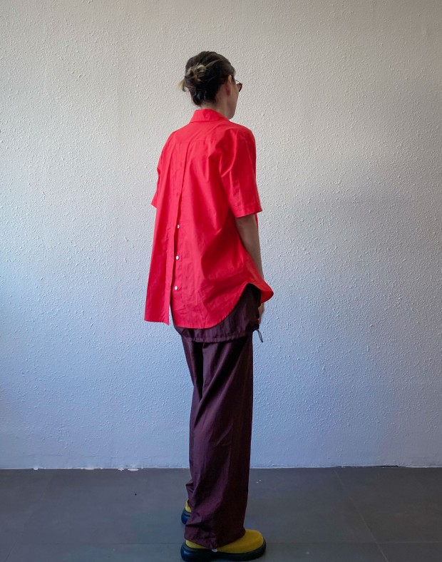 Burgundy Layered Track Pants #230719
