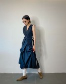 Black Pin Stripe Irregular Skirt #230517