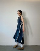Black Pin Stripe Irregular Skirt #230517