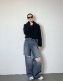 Black Destroyed Jeans #231127