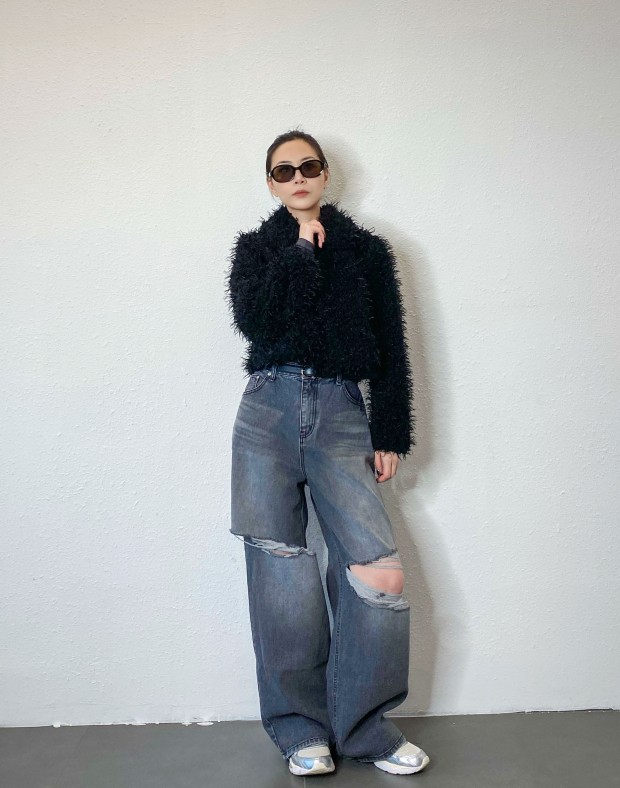 Black Destroyed Jeans #231127
