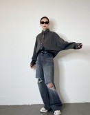 Black Destroyed Jeans #231127