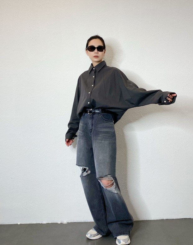 Black Destroyed Jeans #231127