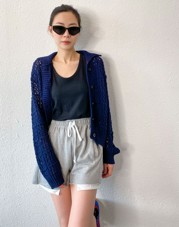 Navy Crochet Summer Cardigan #240401