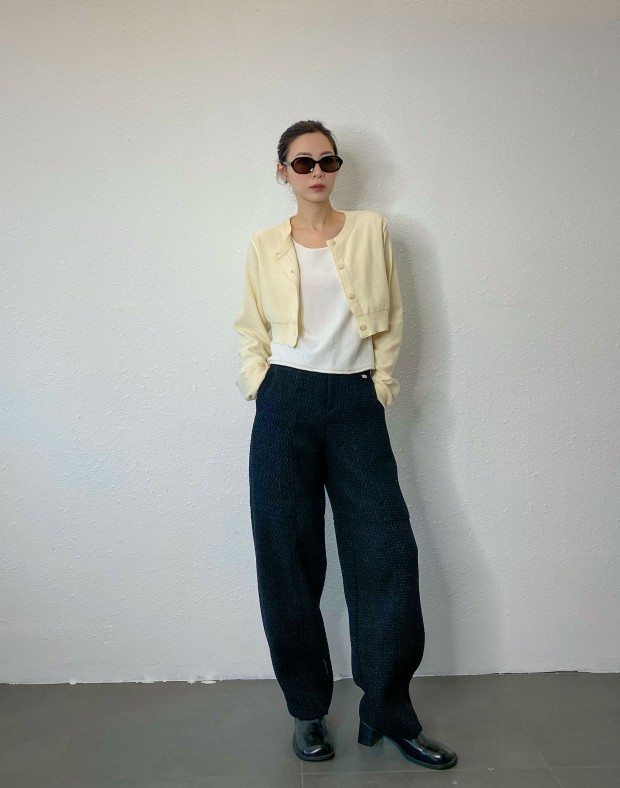 Black Tweed Pants #240217