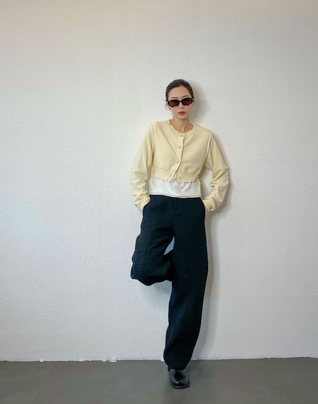 Black Tweed Pants #240217