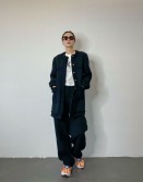 Black Tweed Pants #240217