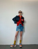 Double Waist Denim Skirt #240232