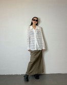Coffee Folded Maxi Skirt #240109