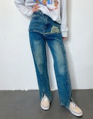 Muti Panel Wased Jeans #240316
