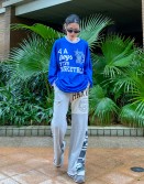 Blue Vintage Print Sport Tee #230124